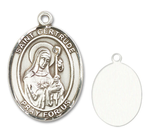 St. Gertrude of Nivelles Custom Medal - Sterling Silver