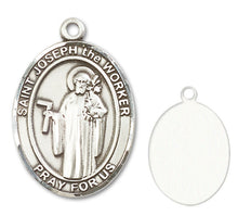 Load image into Gallery viewer, St. Joseph the Worker Custom Medal - Sterling Silver
