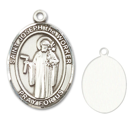 St. Joseph the Worker Custom Medal - Sterling Silver