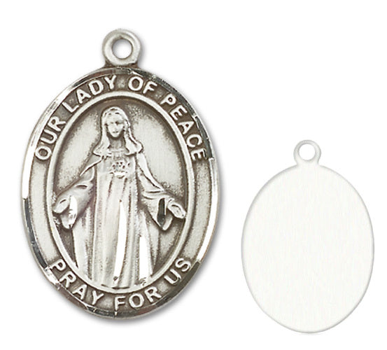 Our Lady of Peace Custom Medal - Sterling Silver