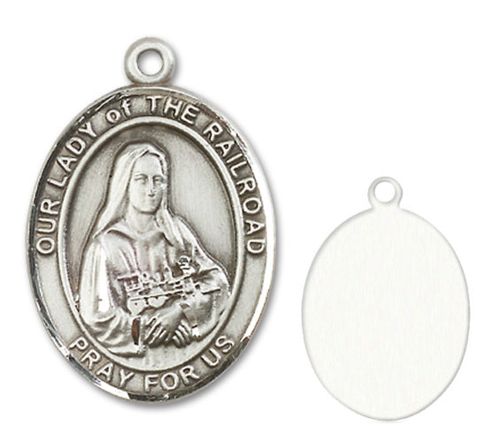 Our Lady of the Railroad Custom Medal - Sterling Silver