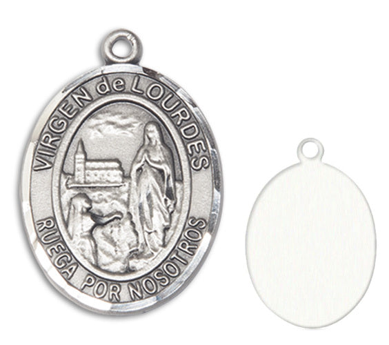 Our Lady of Lourdes Custom Medal - Sterling Silver