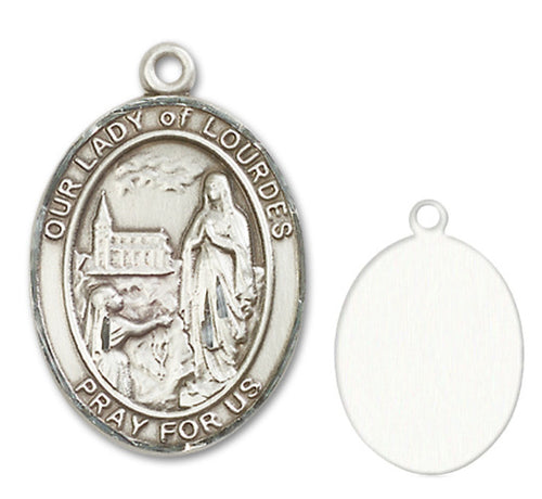 Our Lady of Lourdes Custom Medal - Sterling Silver