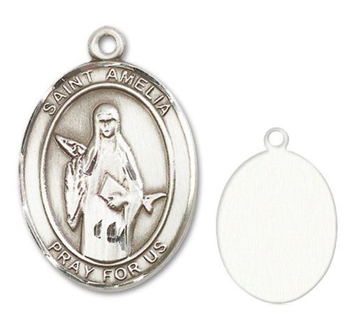 St. Amelia Custom Medal - Sterling Silver
