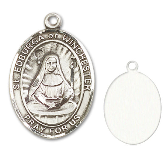 St. Edburga of Winchester Custom Medal - Sterling Silver