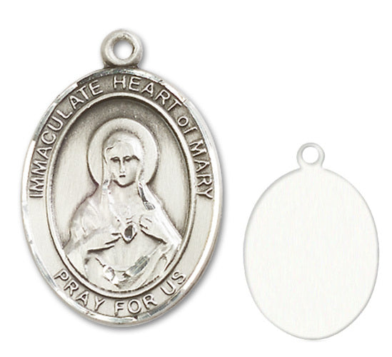 Immaculate Heart of Mary Custom Medal - Sterling Silver