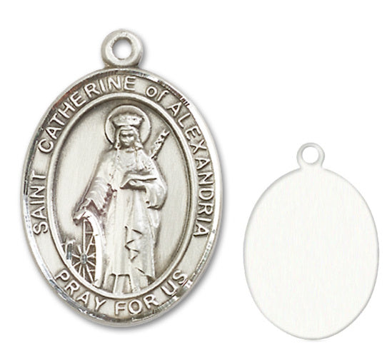St. Catherine of Alexandria Custom Medal - Sterling Silver
