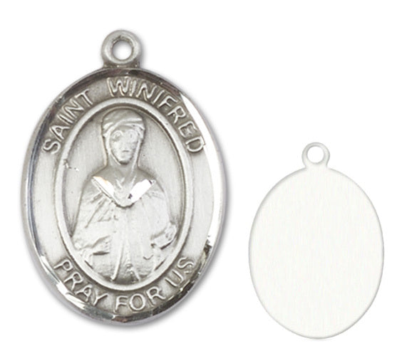 St. Winifred of Wales Custom Medal - Sterling Silver