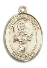 Load image into Gallery viewer, St. Christopher / Baseball Custom Medal - Yellow Gold
