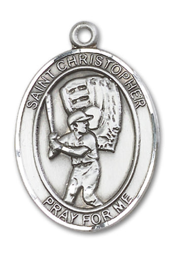 St. Christopher / Baseball Custom Medal - Sterling Silver