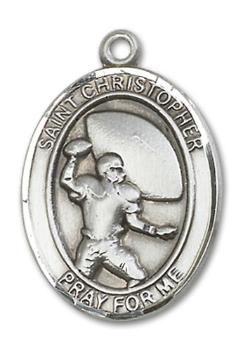 St. Christopher / Football Custom Medal - Sterling Silver