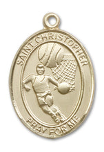 Load image into Gallery viewer, St. Christopher / Basketball Custom Medal - Yellow Gold
