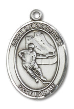 Load image into Gallery viewer, St. Christopher / Hockey Custom Medal - Sterling Silver
