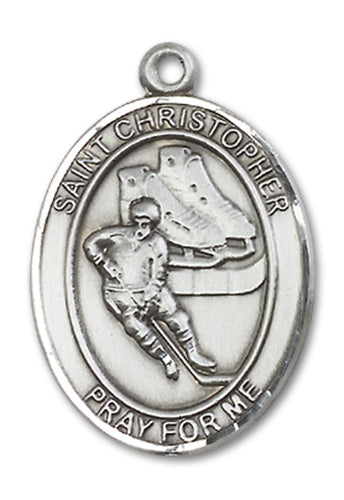 St. Christopher / Hockey Custom Medal - Sterling Silver