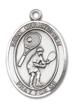 Load image into Gallery viewer, St. Christopher / Tennis Custom Medal - Sterling Silver
