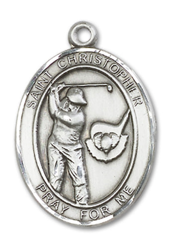 St. Christopher / Golf Custom Medal - Sterling Silver