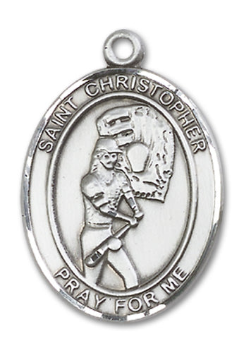 St. Christopher / Softball Custom Medal - Sterling Silver