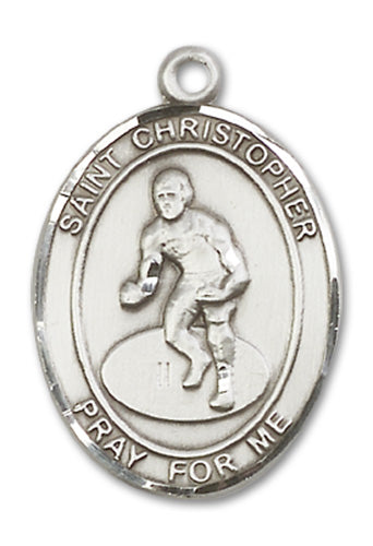 St. Christopher / Wrestling Custom Medal - Sterling Silver