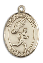 Load image into Gallery viewer, St. Christopher / Track &amp; Field Custom Medal - Yellow Gold
