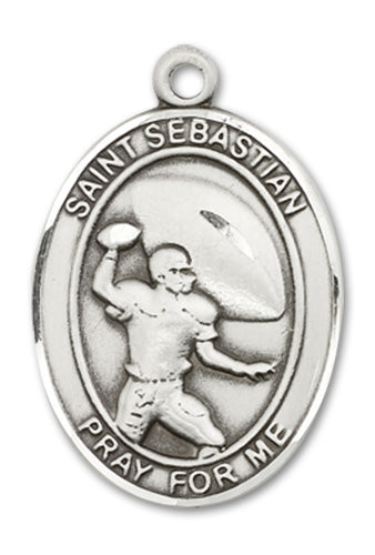 St. Sebastian / Football Custom Medal - Sterling Silver