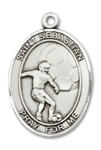 St. Sebastian / Soccer Custom Medal - Sterling Silver