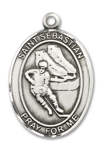St. Sebastian / Hockey Custom Medal - Sterling Silver