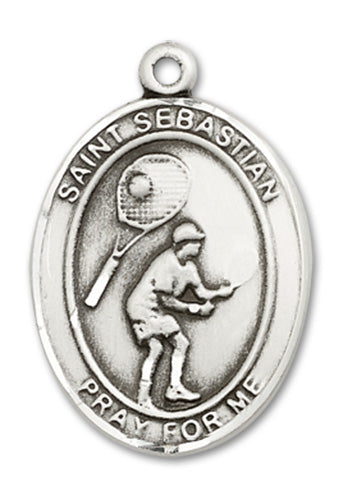 St. Sebastian / Tennis Custom Medal - Sterling Silver