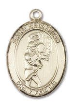 Load image into Gallery viewer, St. Sebastian / Softball Custom Medal - Yellow Gold
