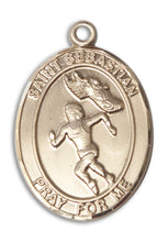 Load image into Gallery viewer, St. Sebastian / Track &amp; Field Custom Medal - Yellow Gold

