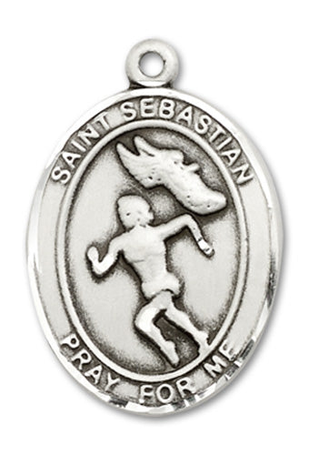St. Sebastian / Track & Field Custom Medal - Sterling Silver