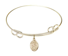 Load image into Gallery viewer, St. Michael the Archangel Custom Bangle - Gold Filled
