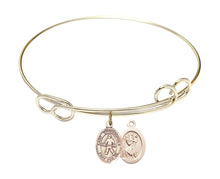 Load image into Gallery viewer, St. Christopher / Field Hockey Custom Bangle - Gold Filled
