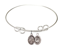 Load image into Gallery viewer, St. Christopher / Football Custom Bangle - Silver
