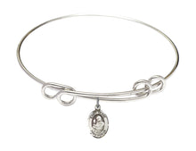 Load image into Gallery viewer, St. Clare of Assisi Custom Bangle - Silver
