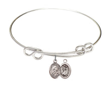 Load image into Gallery viewer, St. Christopher / Soccer Custom Bangle - Silver
