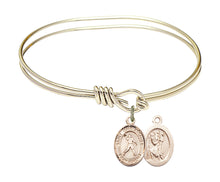 Load image into Gallery viewer, St. Christopher / Football Custom Bangle - Gold Filled
