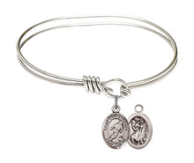 Load image into Gallery viewer, St. Christopher / Soccer Custom Bangle - Silver
