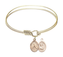 Load image into Gallery viewer, St. Christopher / Baseball Custom Bangle - Gold Filled
