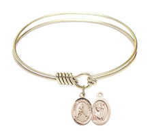 Load image into Gallery viewer, St. Christopher / Ice Hockey Custom Bangle - Gold Filled

