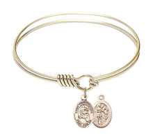 Load image into Gallery viewer, St. Christopher / Motorcycle Custom Bangle - Gold Filled
