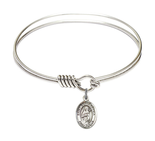 St. Scholastica Custom Bangle - Silver