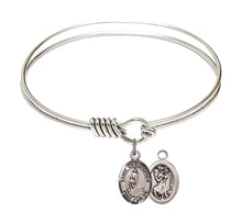 Load image into Gallery viewer, St. Christopher / Ice Hockey Custom Bangle - Silver
