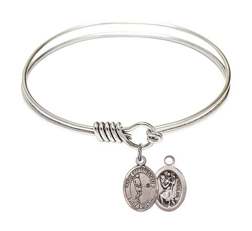 St. Christopher / Tennis Custom Bangle - Silver