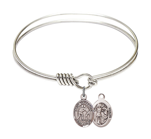 St. Sebastian / Wrestling Custom Bangle - Silver