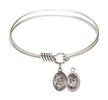 Load image into Gallery viewer, St. Christopher / Motorcycle Custom Bangle - Silver
