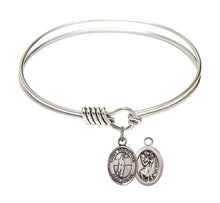 Load image into Gallery viewer, St. Sebastian / Volleyball Custom Bangle - Silver
