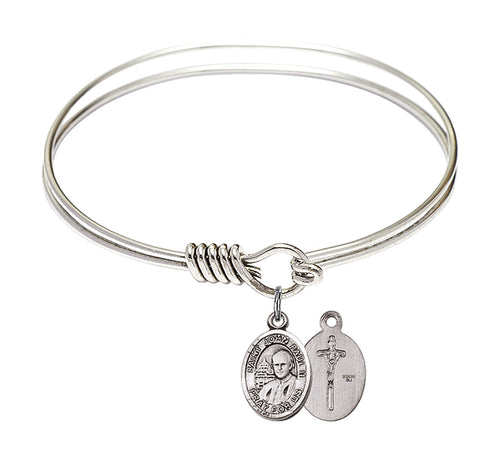 Pope St. John Paul II Custom Bangle - Silver