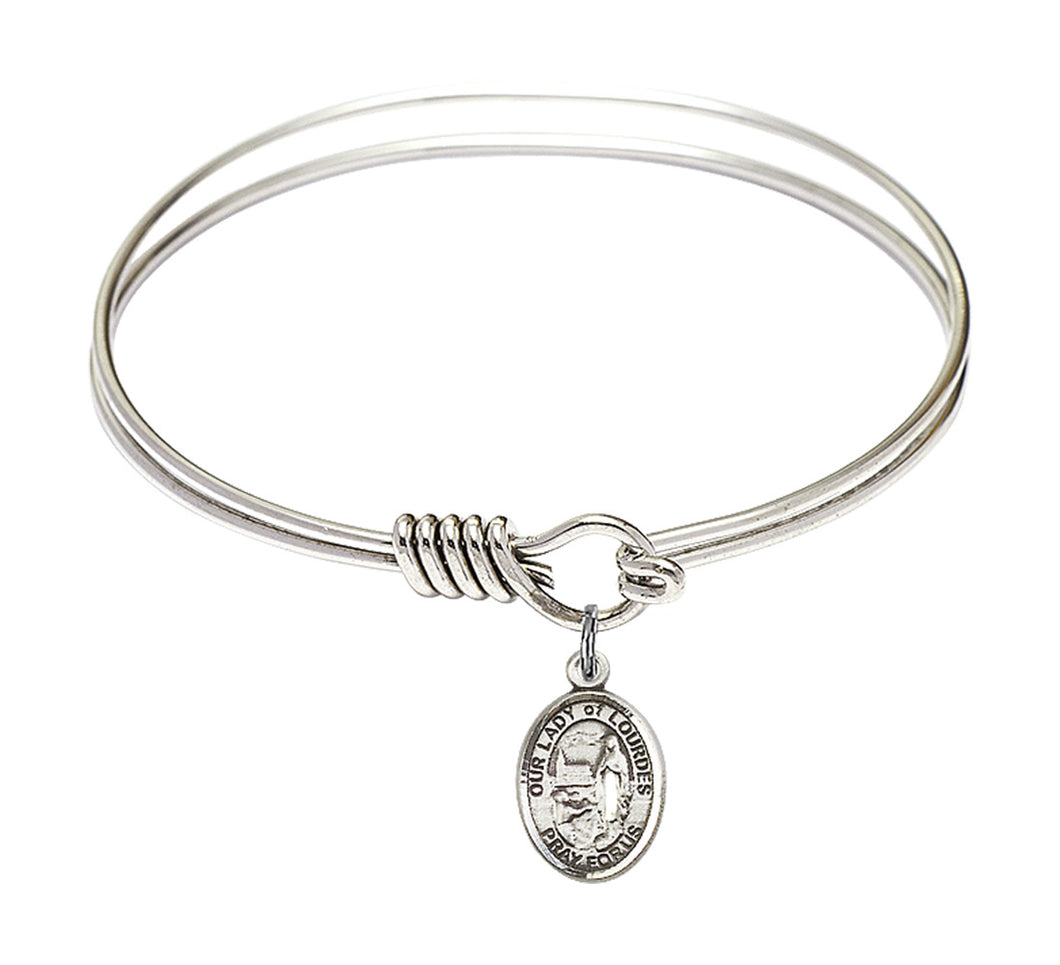 Our Lady of Lourdes Custom Bangle - Silver