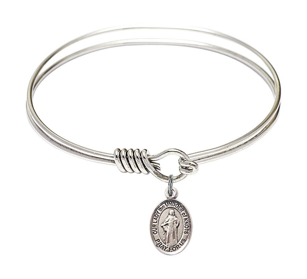 Our Lady of the Undoer of Knots Custom Bangle - Silver