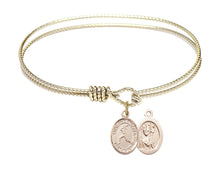 Load image into Gallery viewer, St. Christopher / Softball Custom Bangle - Gold Filled
